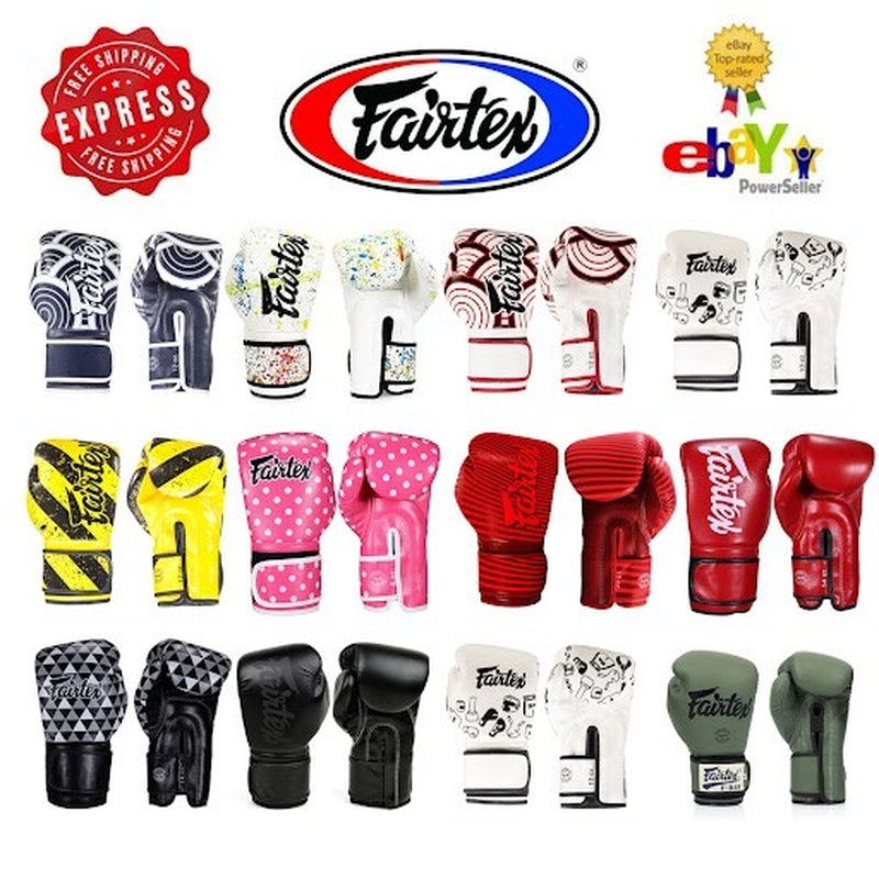 Fairtex Gloves Muay Thai Boxing MMA K1 BGV11 BGV14 BGV25 Size 8 10 12 14 16Oz