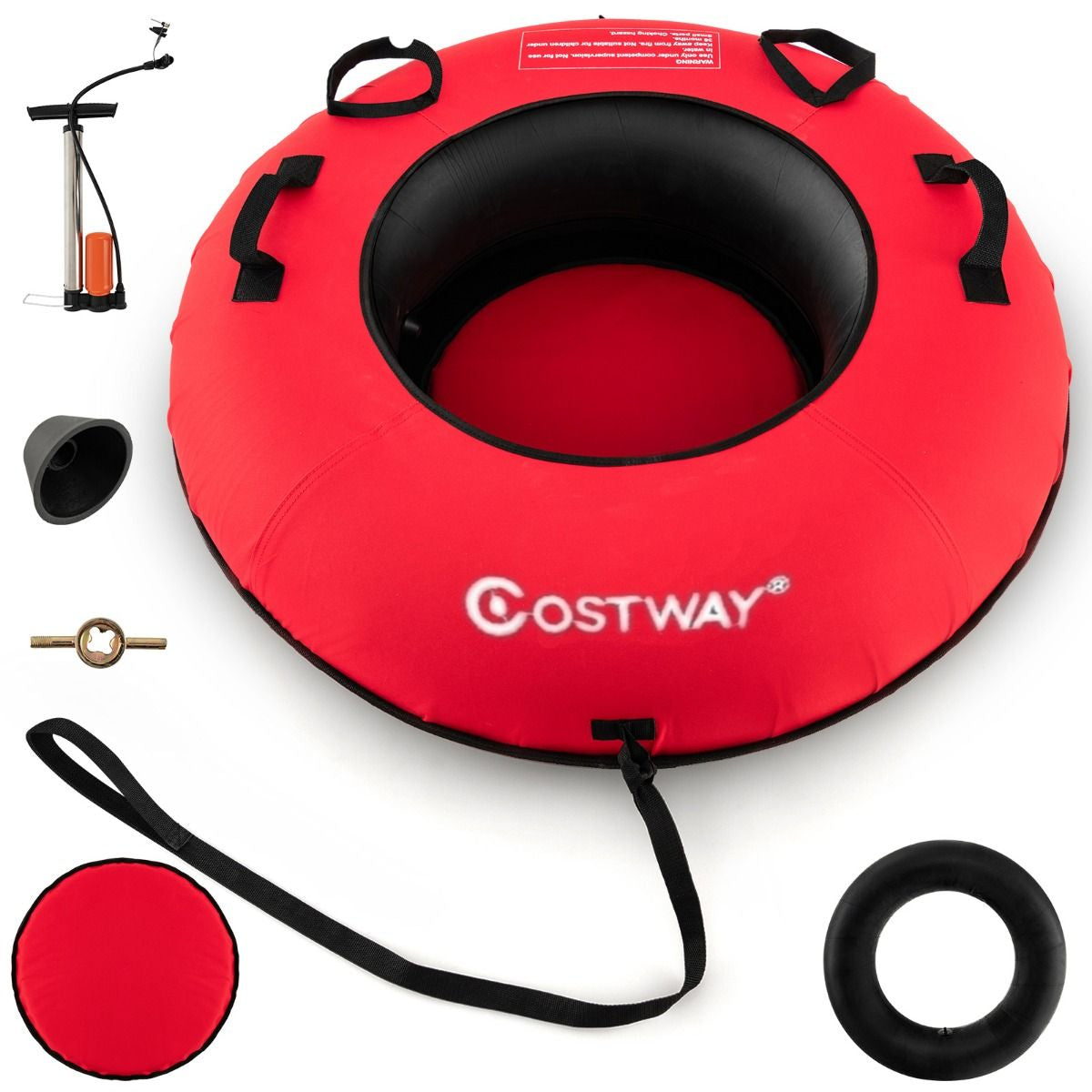 Heavy-Duty Snow Tube for Adults Kids with Seat Cushion