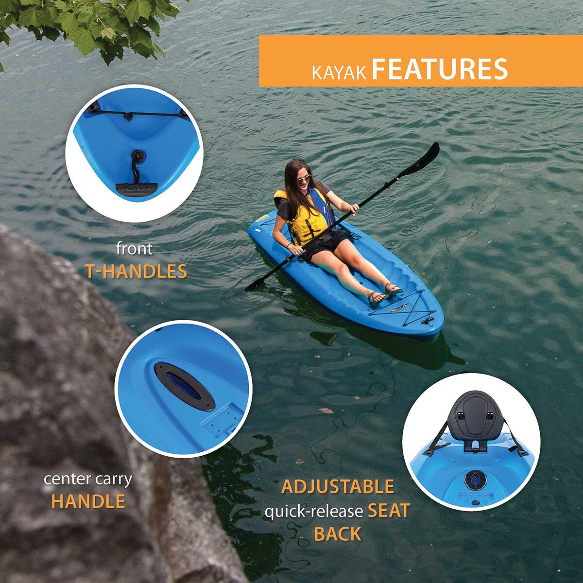 Hydros 8Ft 5" (256 Cm) 1 Person Sit on Kayak with Paddle