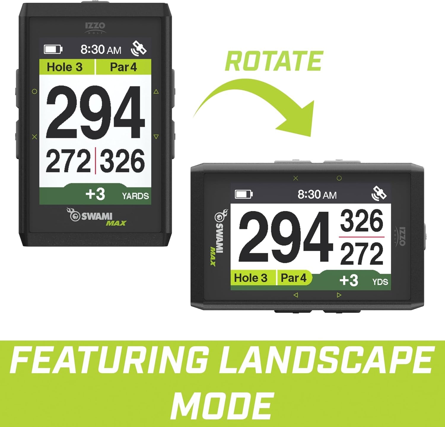 Golf Swami Max Handheld GPS Unit - Rangefinder Golf GPS with Oversized Large Color Screen for Measuring Golf Distances, Black