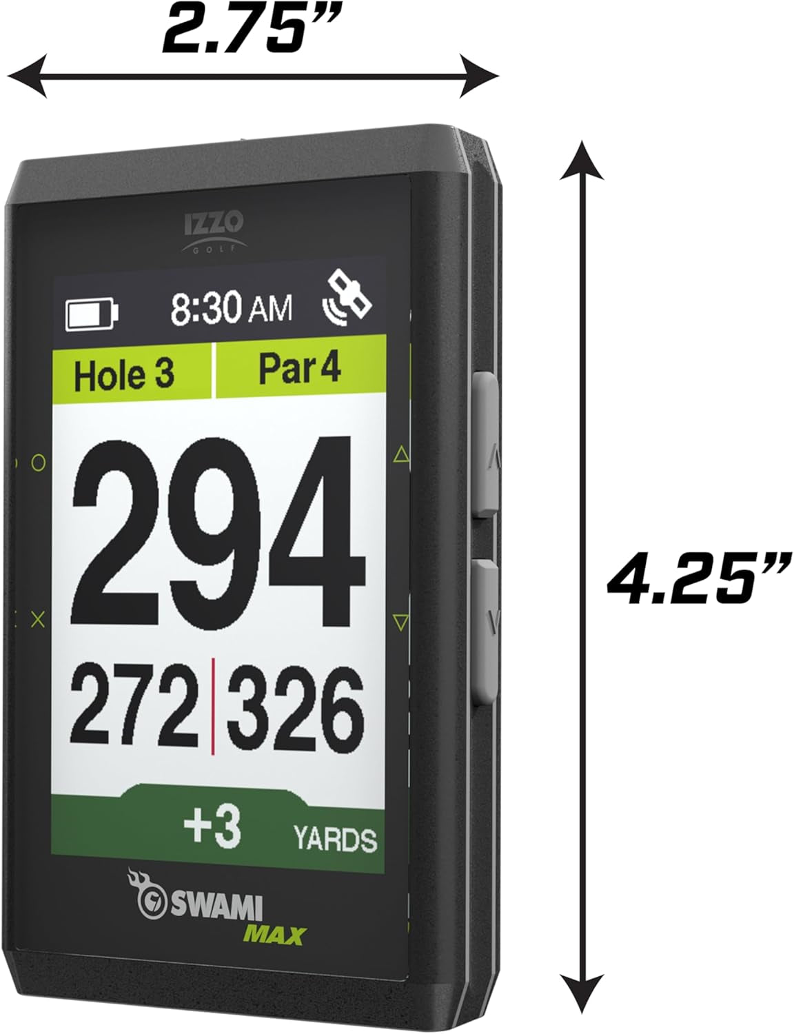 Golf Swami Max Handheld GPS Unit - Rangefinder Golf GPS with Oversized Large Color Screen for Measuring Golf Distances, Black