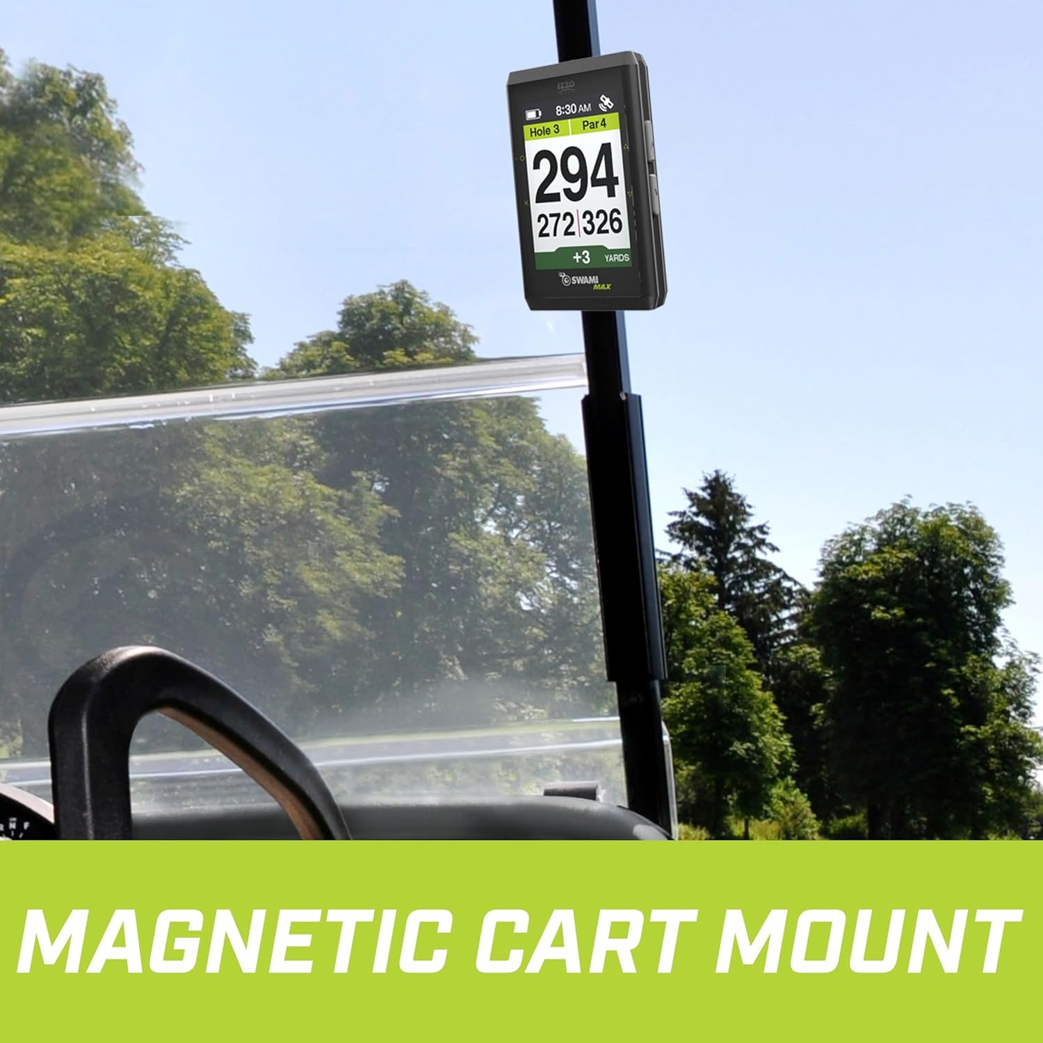 Golf Swami Max Handheld GPS Unit - Rangefinder Golf GPS with Oversized Large Color Screen for Measuring Golf Distances, Black