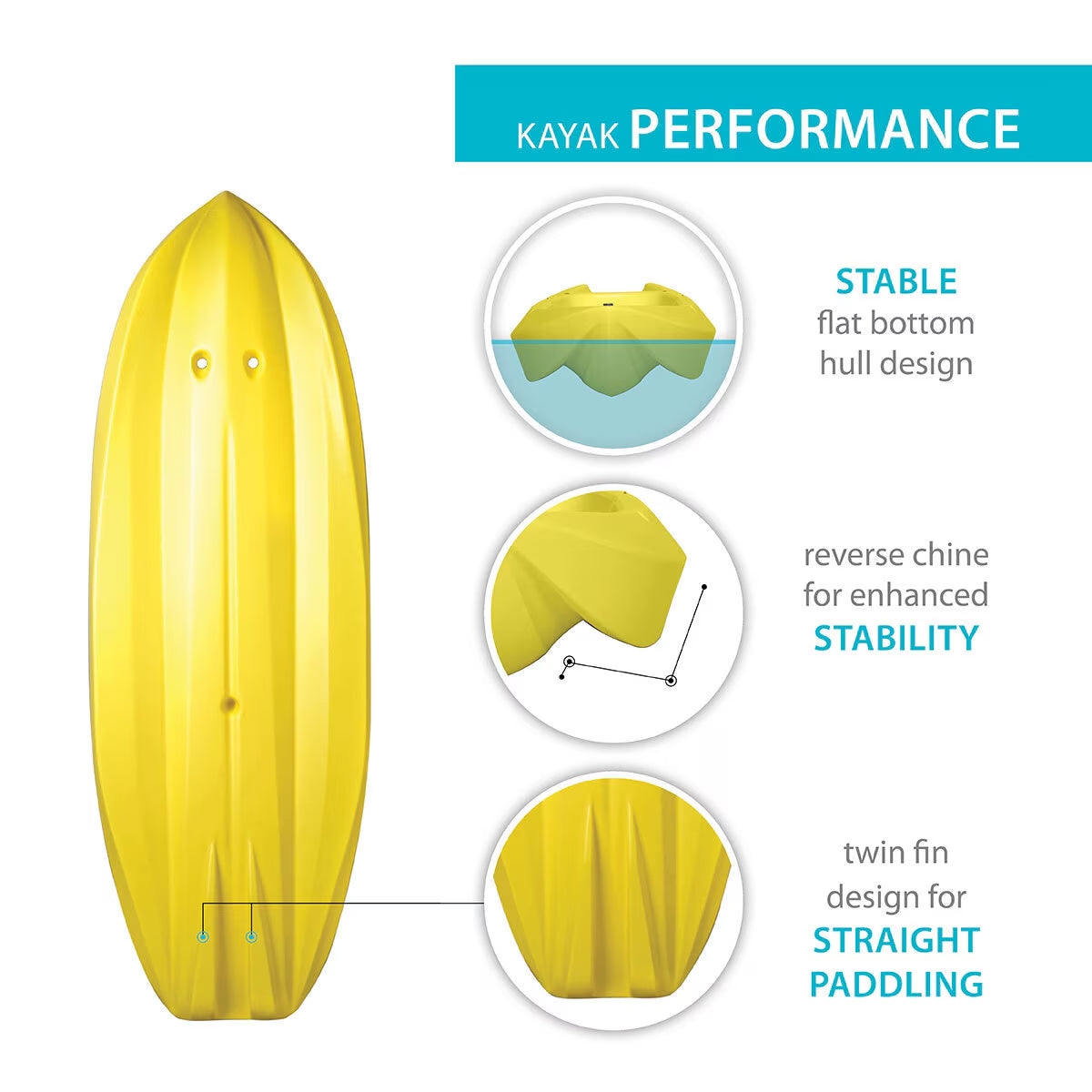 Wave 6Ft (180 Cm) Sit on Youth Kayak + Paddle