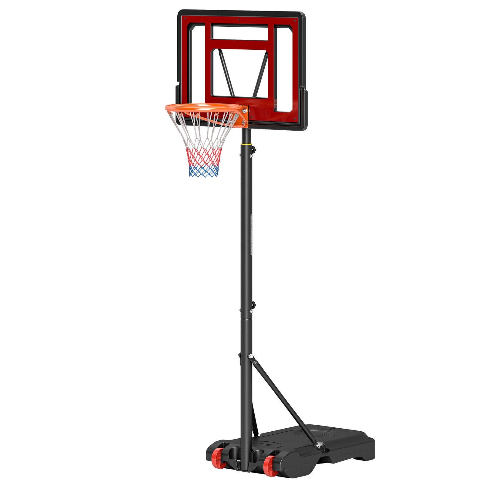 HOMCOM Basketball Stand 160-210Cm Adjustable Height Sturdy Hoop W/ Wheels Base