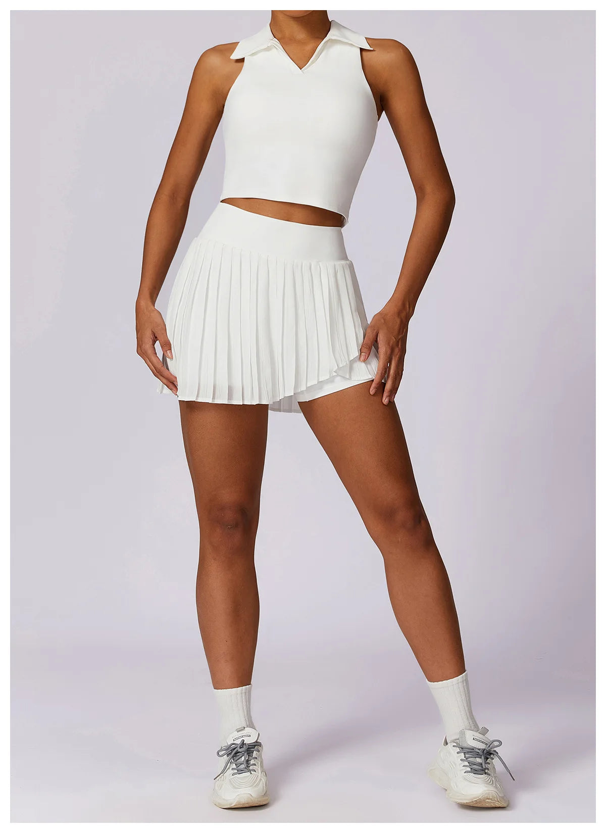 2-Piece Women's Sport Set – Crop Top & High-Waisted Skort for Tennis, Golf, Yoga & Workouts