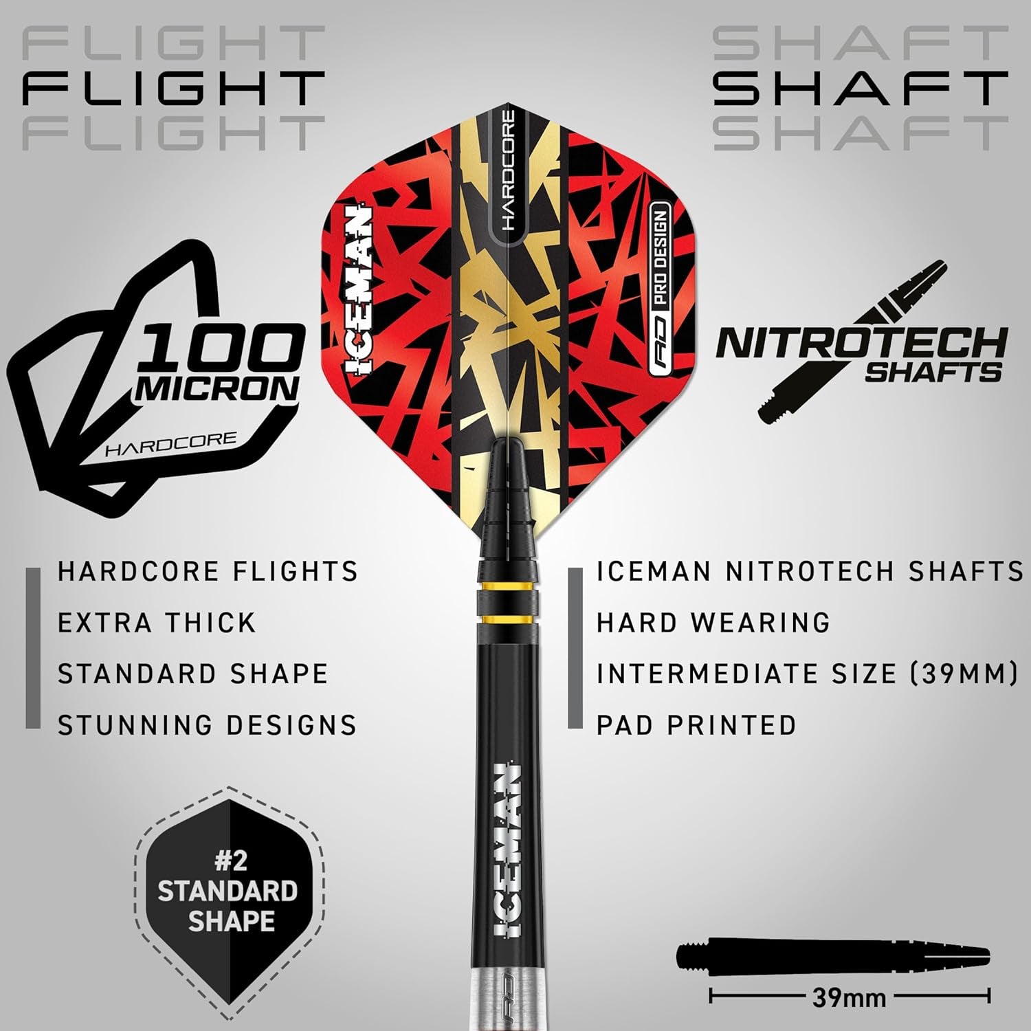 Gerwyn Price Iceman Firebird Premium Tungsten Darts Set with Flights and Stems