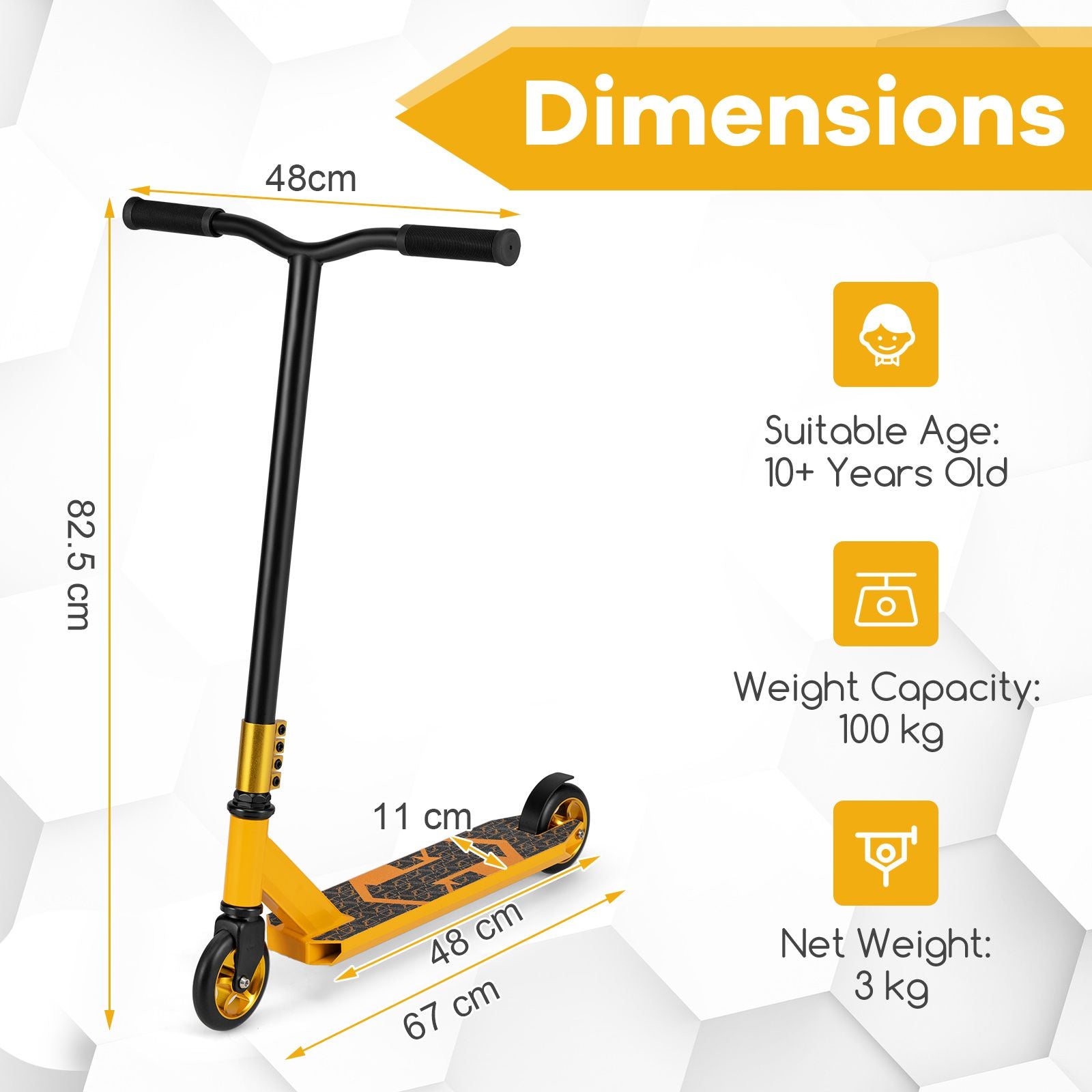 Stunt Scooter Pro Trick Scooter with 2 PU Wheels for Kids