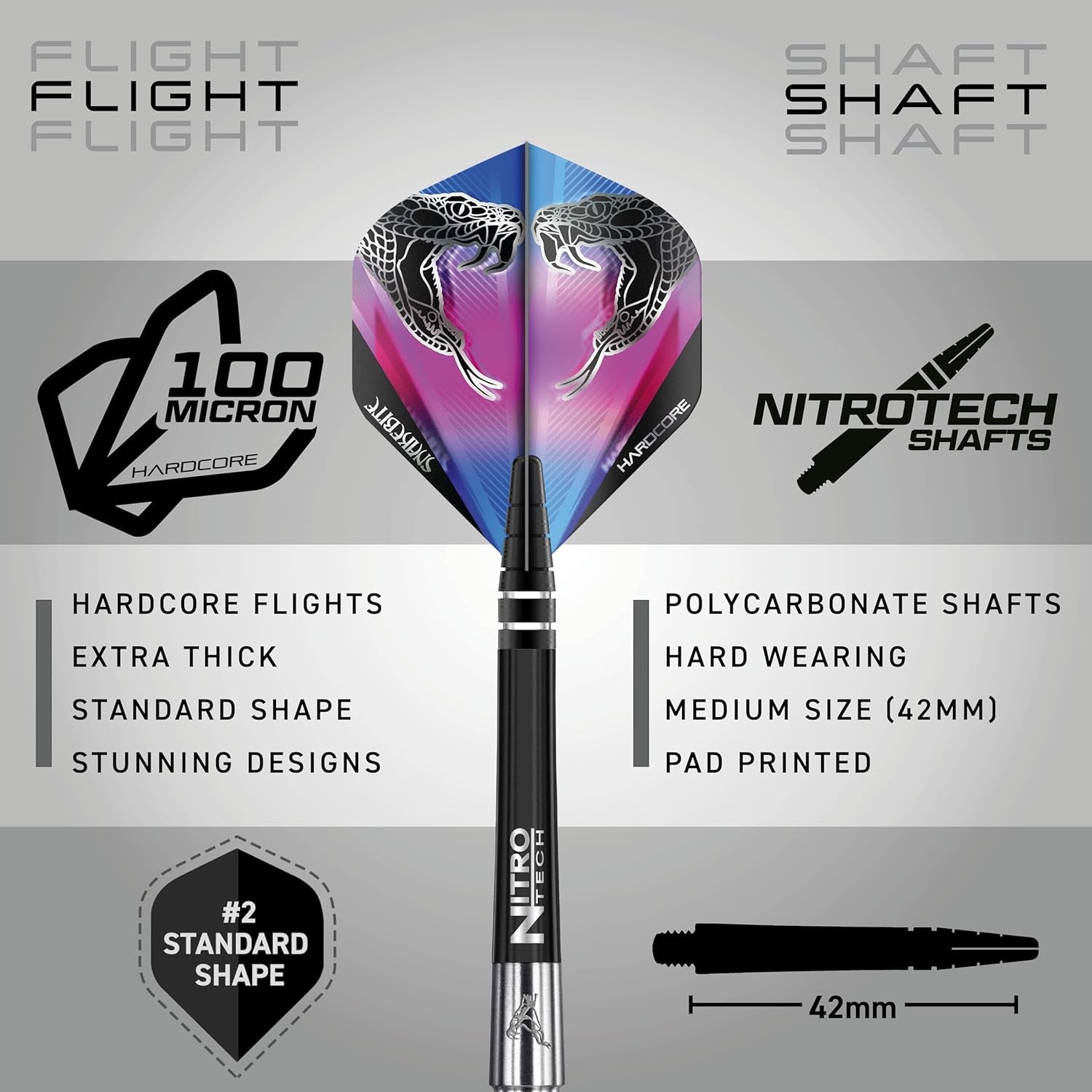 Peter Wright Snakebite Euro 11: 20G or 24G Tungsten Darts Set with Flights and Stems