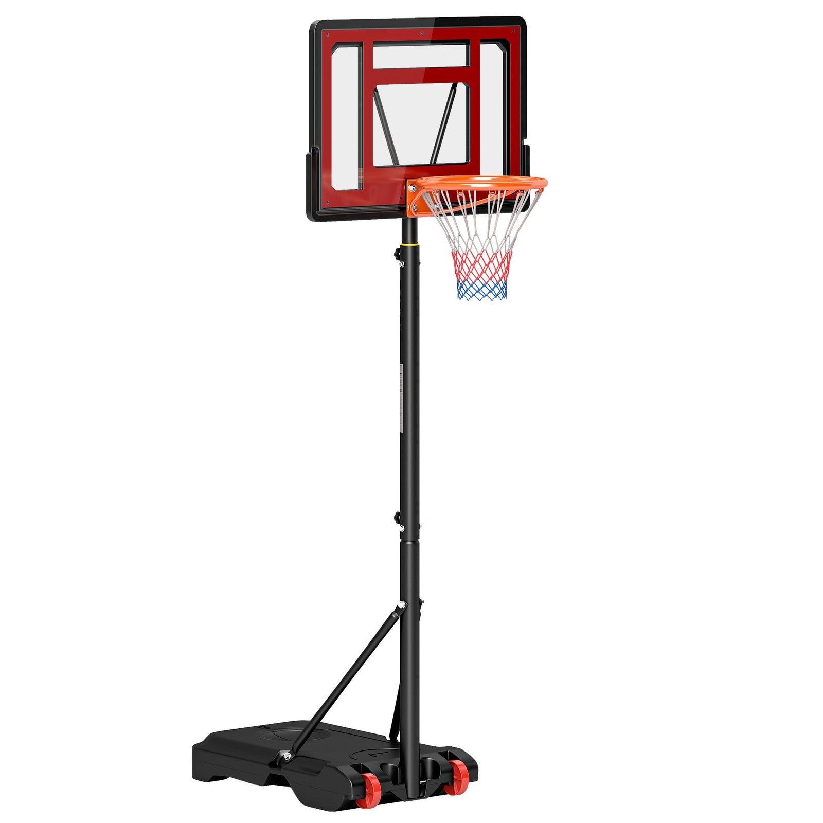 HOMCOM Basketball Stand 160-210Cm Adjustable Height Sturdy Hoop W/ Wheels Base