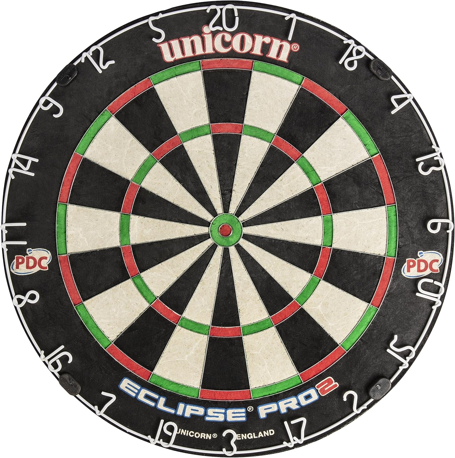 Dartboard | Eclipse Pro 2 | Flat Profile Number Ring | Championship Quality Sisal Bristle | Staple-Free Construction