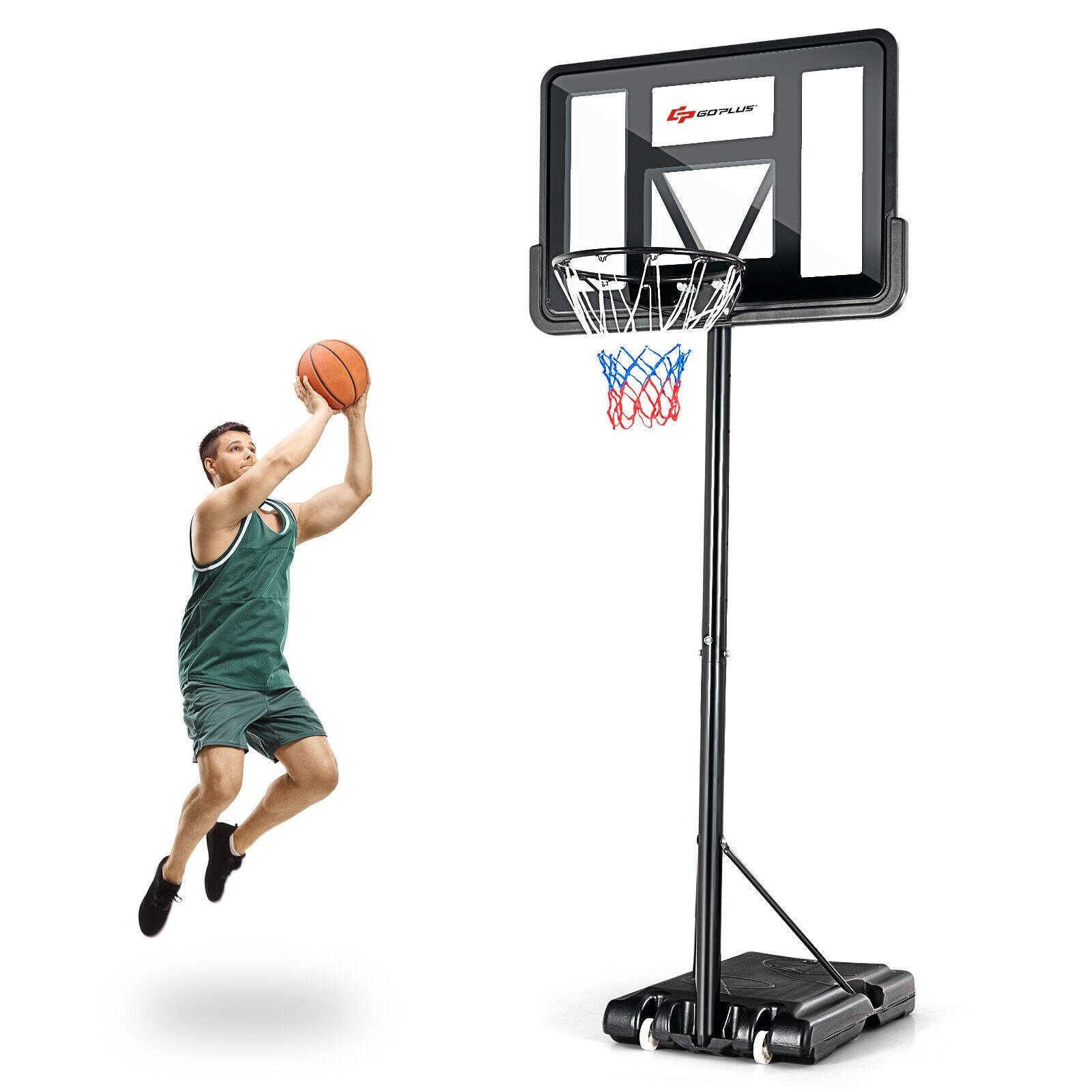 Portable Basketball Hoop with 1.35-3.05M Adjustable Height
