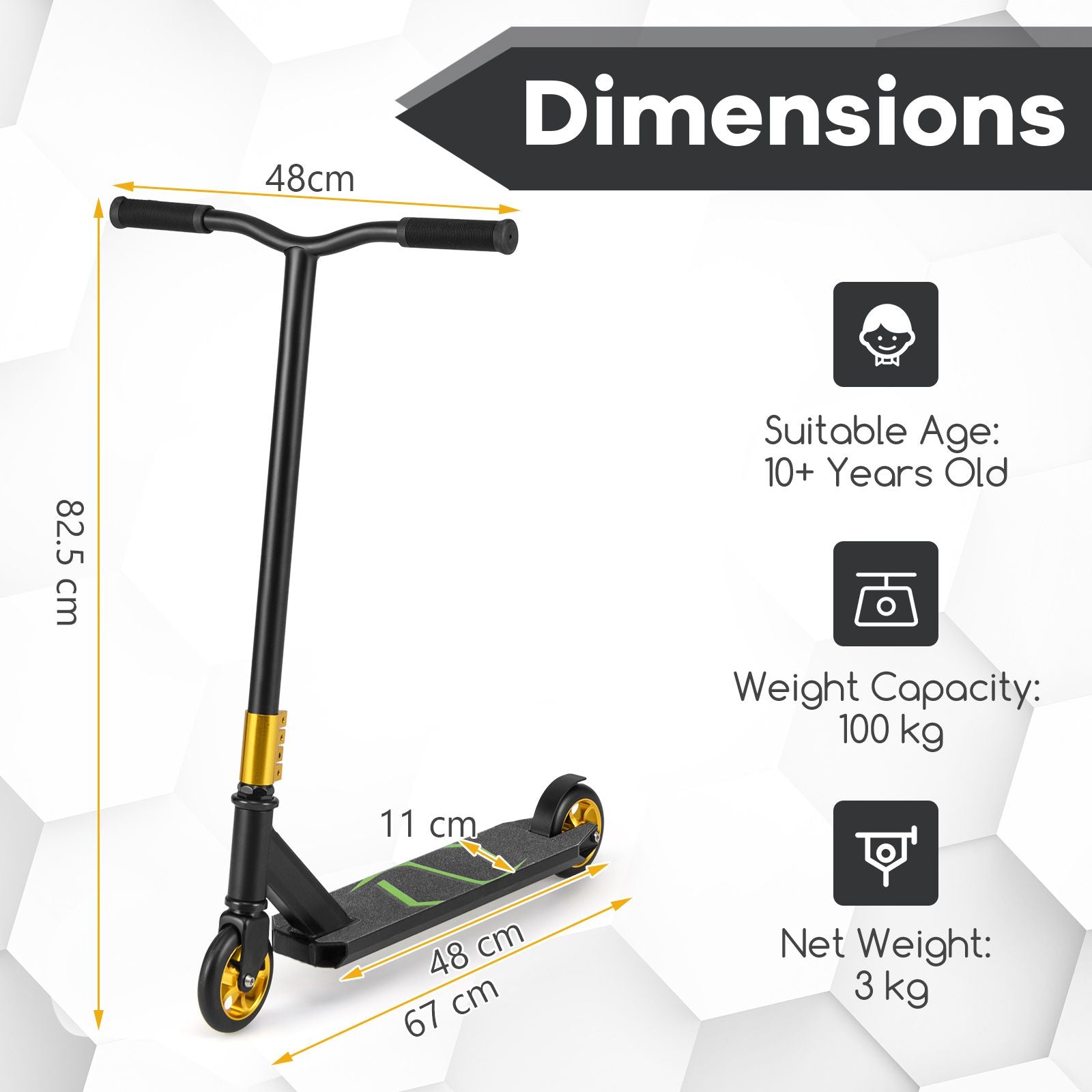 Stunt Scooter Pro Trick Scooter with 2 PU Wheels for Kids