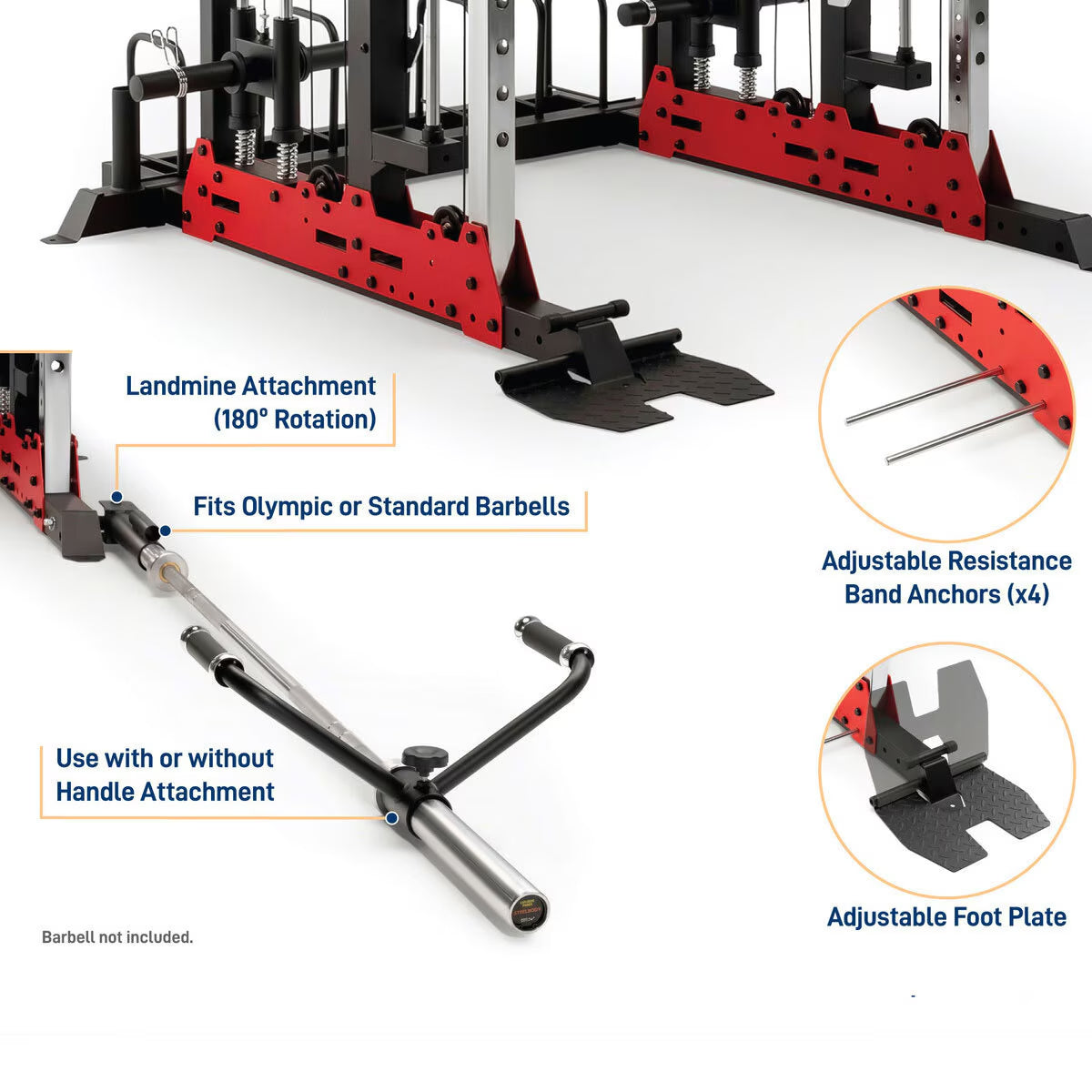 SM-7553 Pro Deluxe Smith Cage Home Gym System
