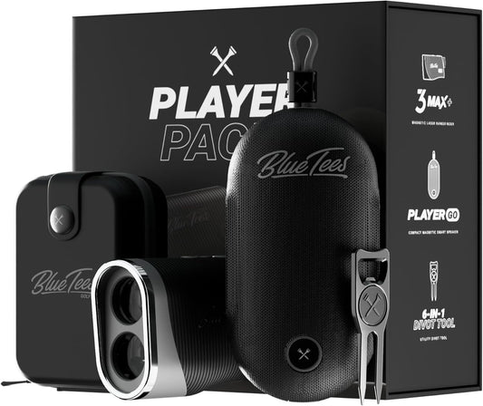 Player Pack GO Bundle - Series 3 Max+ Rangefinder with Premium Case, the Player GO GPS Equipped Magnetic Speaker & Premium 6-In-1 Utility Divot Tool - the Complete Golf Bundle