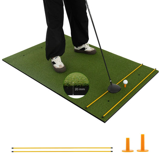 20 Mm Golf Hitting Mat Includes 2 Rubber Tees and 2 Alignment Sticks