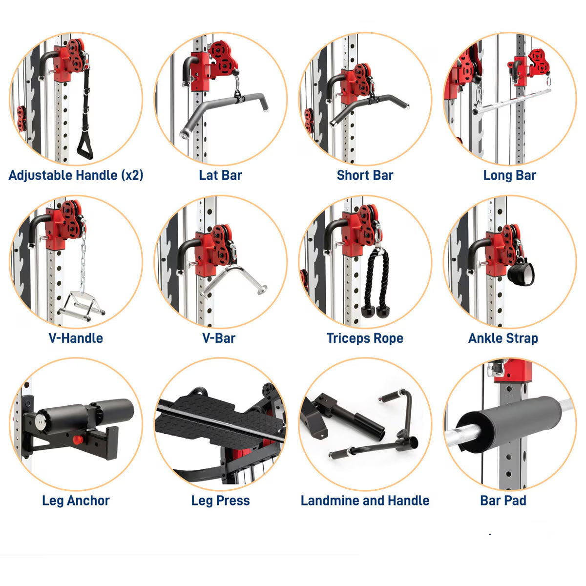 SM-7553 Pro Deluxe Smith Cage Home Gym System